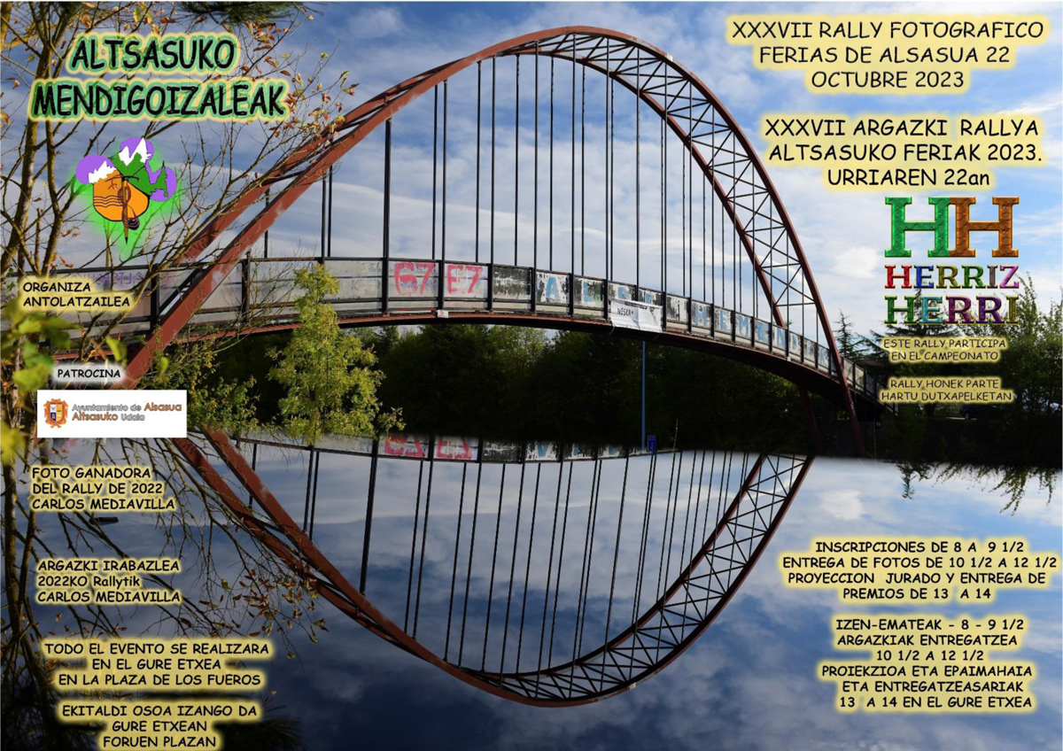 Ven a disfrutar del XXXVII. RALLY FOTOGRAFICO FERIAS DE ALSASUA 22 DE OCTUBRE DEL 2023 organizado por ALTSASUKO MENDIGOIZALEAK.