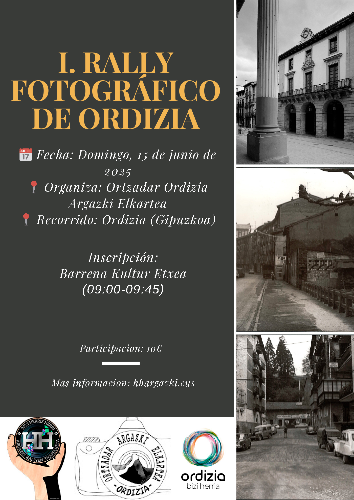 Ven a participar al rally fotográfico de Ordizia que organiza Ortzadar