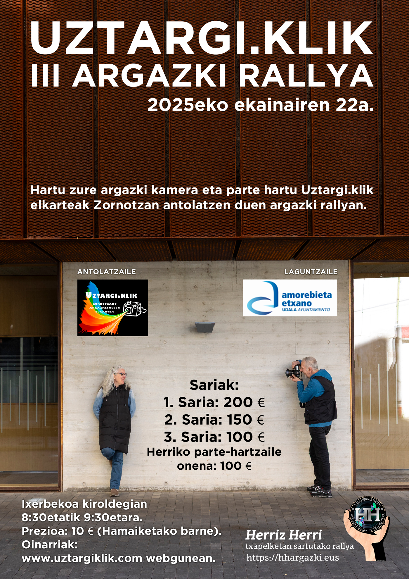 Cartel rally fotográfico de Amorebieta de 2025 Uztargi.Klik