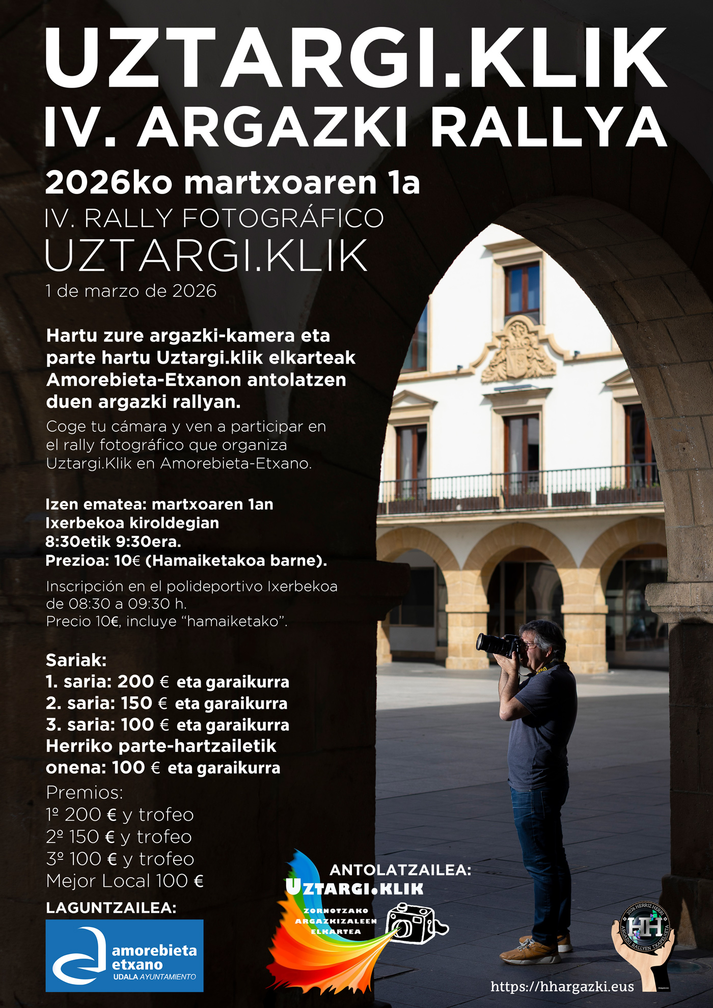 Cartel rally fotográfico de Amorebieta de 2026 Uztargi.Klik